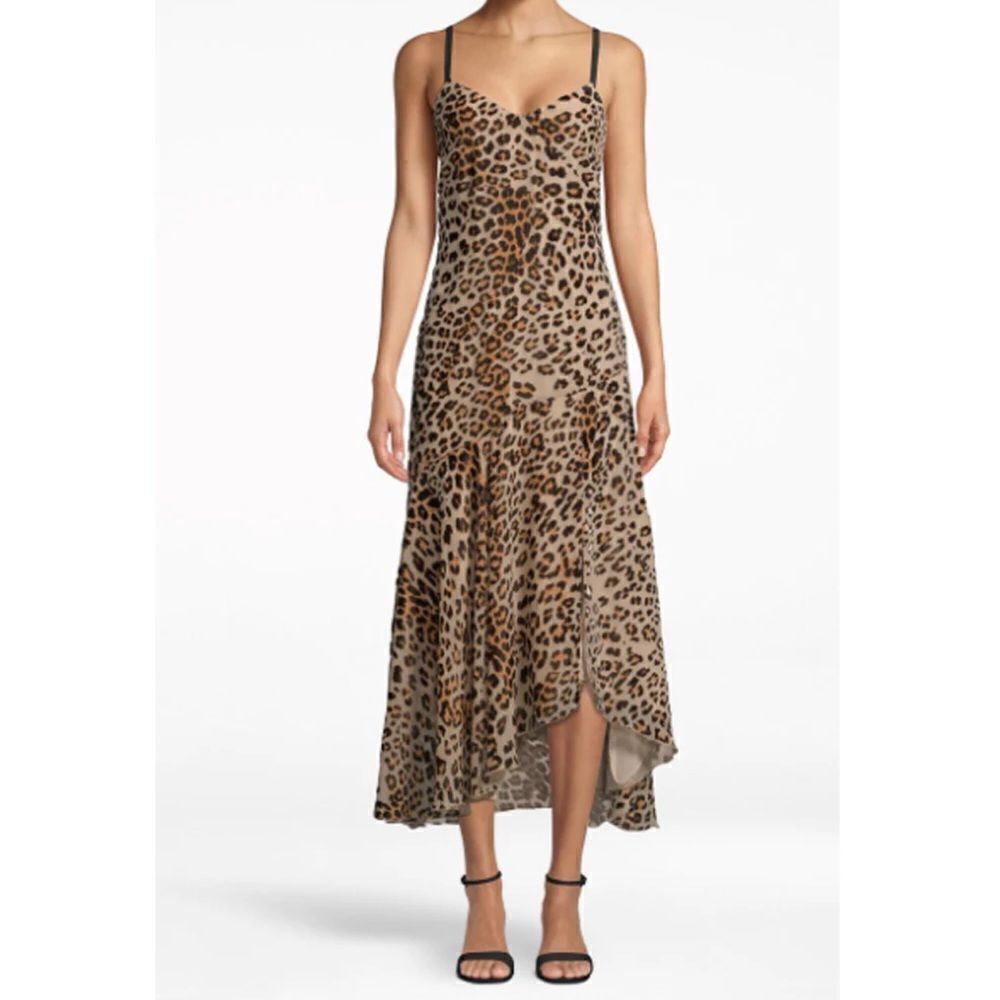 Nicole Miller Burn Out Leopard Slip Dress
